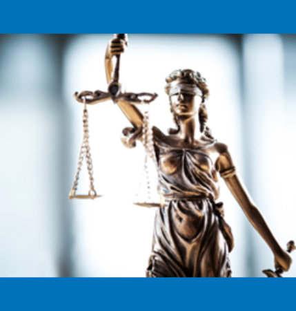 Image of lady justice holding scales.