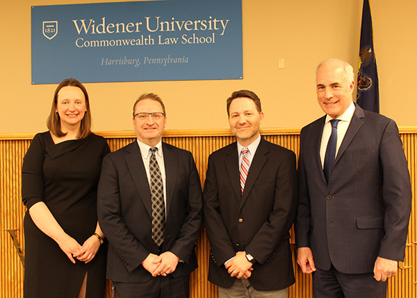 Image of Judge Karoline Mehalchick, Dean andre douglas pond cummings, Rob Teplitz and Sen. Bob Casey. 