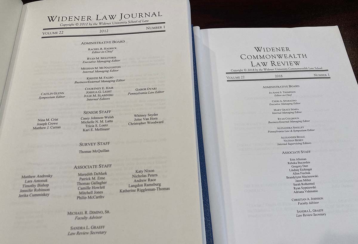 photo of two law review issues