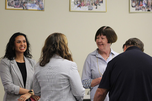 Alumni and students socialize with faculty at the celebration for the new location of the Central PA Law Clinic