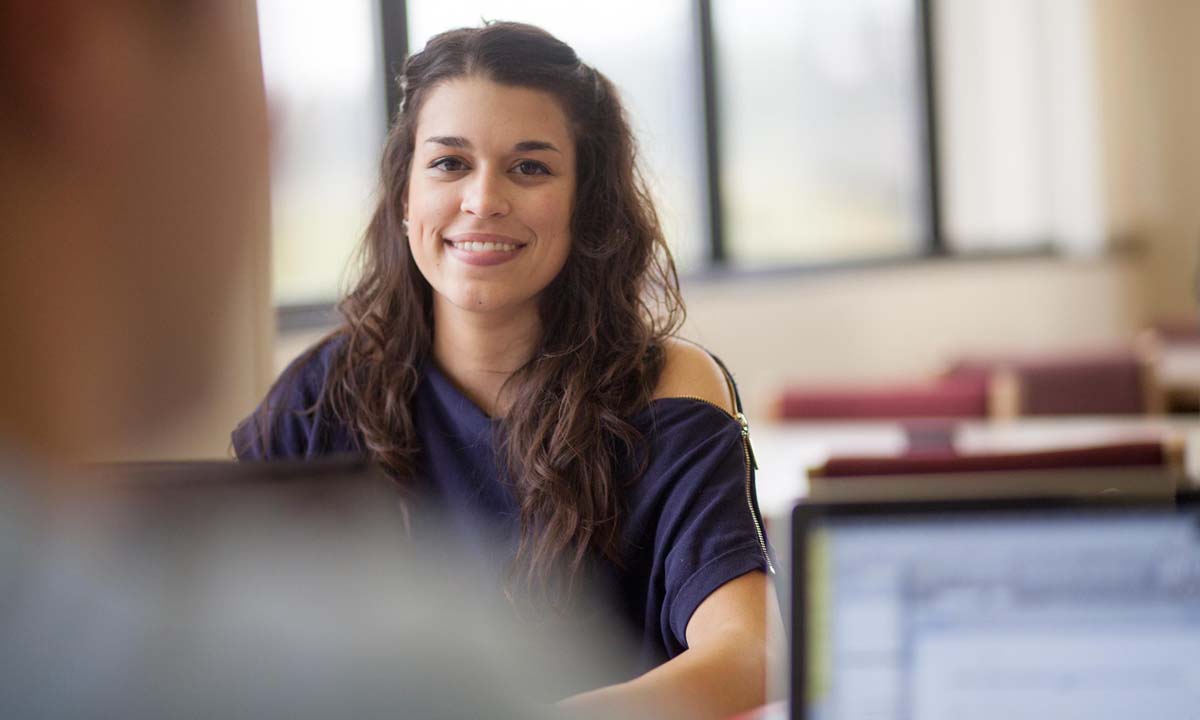 Female student smiling