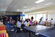 group of students at the opening of the wellness corner